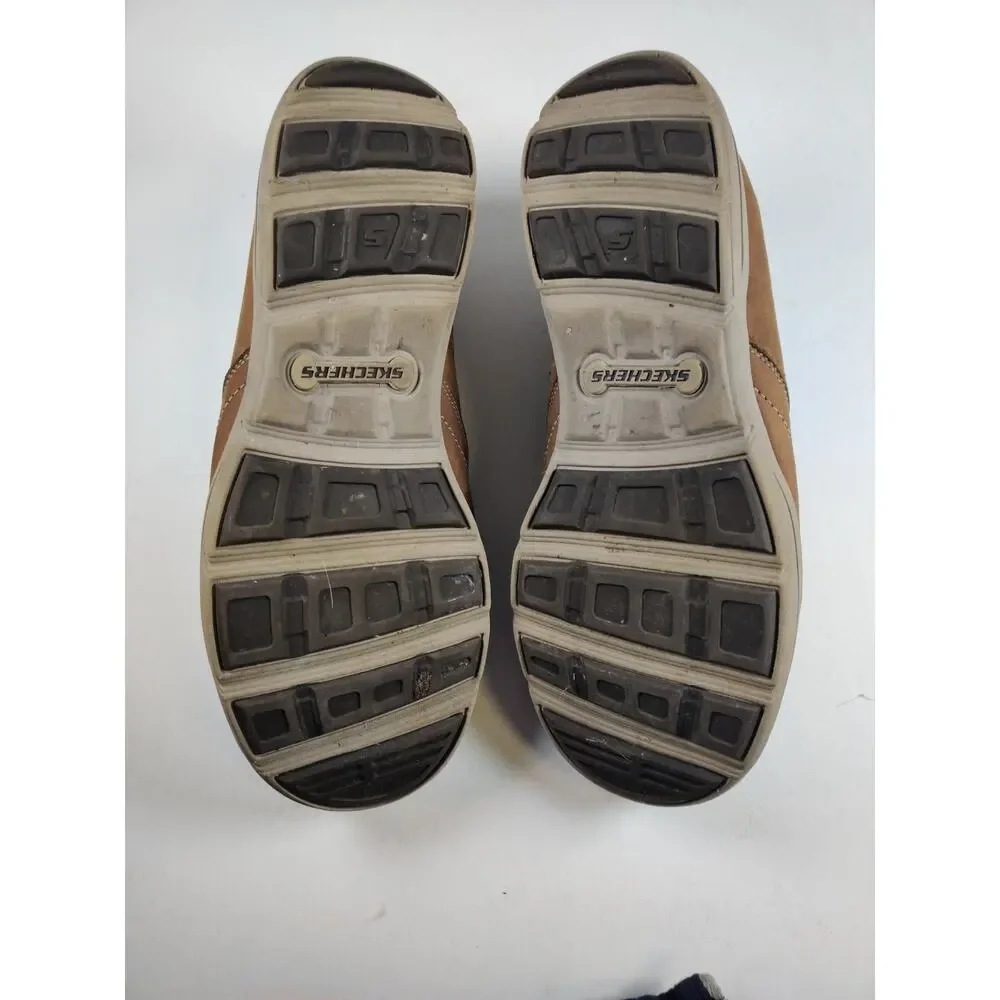 Sketcher's Relaxed Fit Men's Size 13 Slip On Loafers Brown Leather